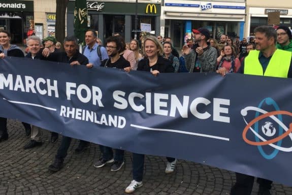 March for Science Köln 2018 mit Ex-Astronaut Reinhold Ewald und Ranga Yogeshwar