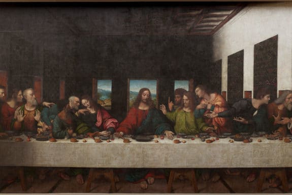 EXPO DA VINCI - Atelier de GIAMPIETRINO, La Cène, vers 1520, huile sur toile, 424 x 802 cm, Tongerlo, Da Vinci-Museum