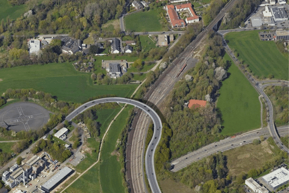 Eine Brücke - hier ein Entwurf  - soll den Campus West mit Melaten verbinden. (Foto_Stadt Aachen)