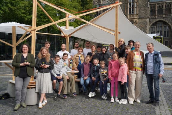 Gruppenfoto Pressetermin Abschluss Werkstatt AK